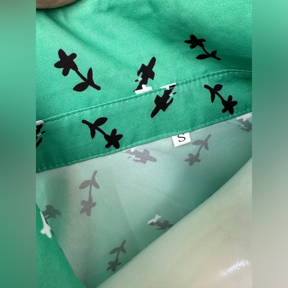 Relax fit dress Can suit maternity also Green Bright Short Sleeve Floral print - Picture 8 of 8